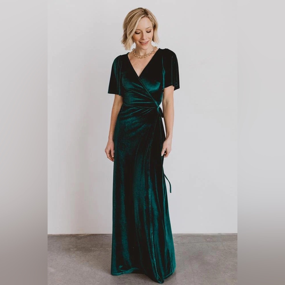 Meghan Velvet Wrap Maxi Dress